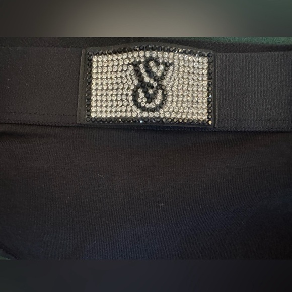 Victoria's Secret Black Logo Embellished Thong Women's Size Small NWT - Picture 3 of 6